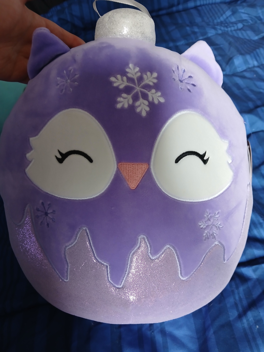 Squishmallows Purple Snowflake Owl Plush Ornament